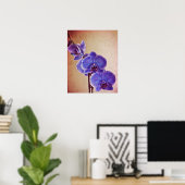 Blauwe orchidee fotografische kunst afdrukken poster (Thuiskantoor)