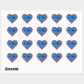 blauwe orchidee hart sticker (Vel)