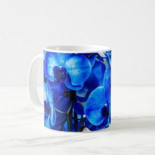 Blauwe orchideeën koffiemok