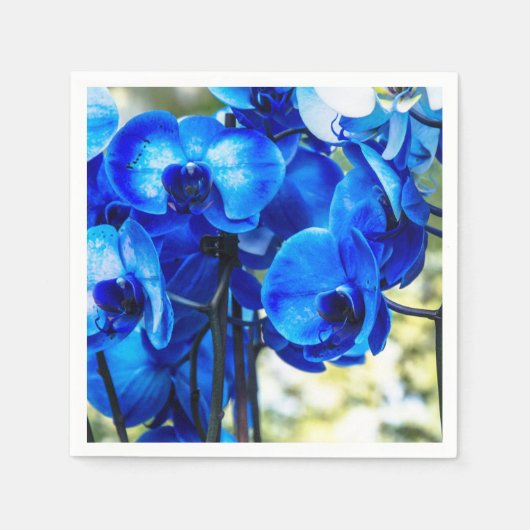 Blauwe orchideeën servet (Voorkant)