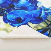 Blauwe orchideeën sherpa deken (3/4)