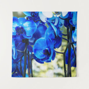 Blauwe orchideeën wandkleed