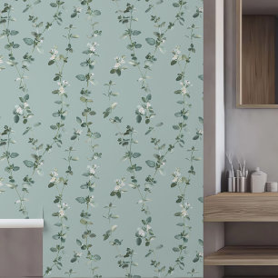 Blauwe Oregano Bladeren Behang