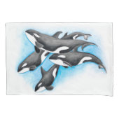 blauwe orka's kussensloop (Voorkant)