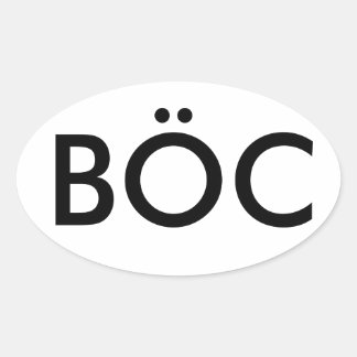 Blauwe Oyster Cult Decal Ovale Sticker