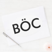 Blauwe Oyster Cult Decal Ovale Sticker (Envelop)