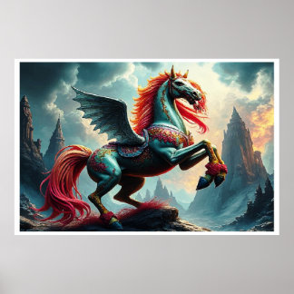 BLAUWE PAARD POSTER