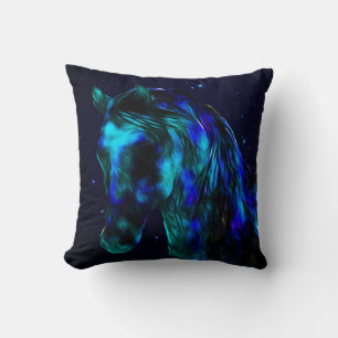 Blauwe Paard Worp Kussen