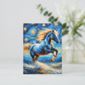 Blauwe paarden briefkaart (Staand voorkant)