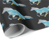 Blauwe paarden cadeaupapier (Rol Hoek)