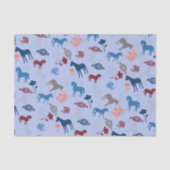 Blauwe paarden en aanjager tissuepapier (Voorkant)