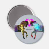Blauwe paarden gepersonaliseerd magneet (Voorkant / Achterkant)