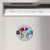 Blauwe paarden gepersonaliseerd magneet (Insitu (Vaatwasser))