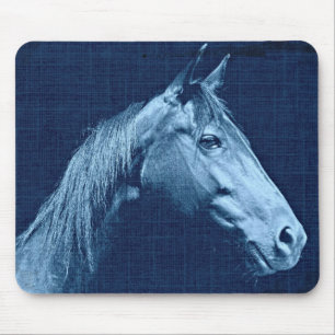 Blauwe paarden muismat