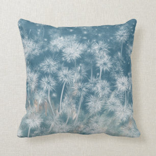 Blauwe Paardenbloem Print Kussen