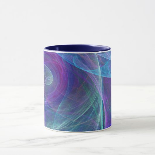 Blauwe Paarse Blauwgroen haaronttrekking Mok (Midden)