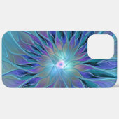 Blauwe Paarse bloem Abstracte fractale kunst Case-Mate iPhone Case (Achterkant / Rechts)