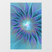 Blauwe Paarse bloem Abstracte fractale kunst Raamsticker (Vel)