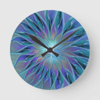 Blauwe Paarse bloem Abstracte fractale kunst