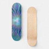 Blauwe Paarse bloem Abstracte fractale kunst Skateboard (Voorkant)