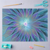 Blauwe Paarse bloem Abstracte fractale kunst Tissuepapier (Craft)