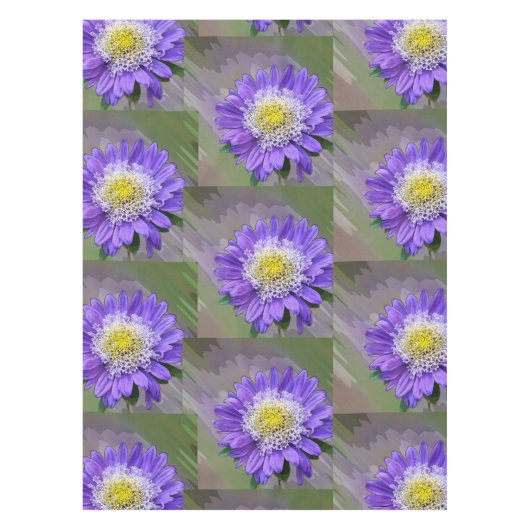 blauwe paarse bloem tafelkleed (Voorkant)