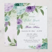 blauwe paarse bloemen groene bladeren vrijgezellen kaart (Voorkant / Achterkant)