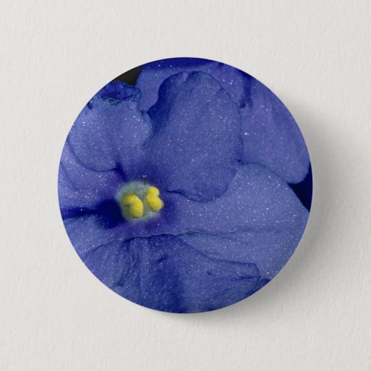 Blauwe paarse bloemen ronde button 5,7 cm (Voorkant)