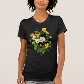 Blauwe Paarse en gele pansies van Redoute T-shirt