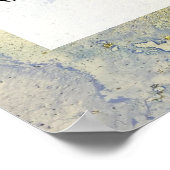 Blauwe, Paarse en Gold Abstracte alcoholinkt DIY Poster (Hoek)