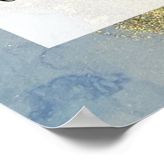 Blauwe, Paarse en Gold Abstracte alcoholinkt DIY Poster (Hoek)