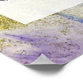 Blauwe, Paarse en goudkleurige alcoholinkt Poster (Hoek)