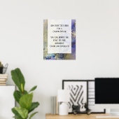 Blauwe, Paarse en goudkleurige alcoholinkt Poster (Thuiskantoor)