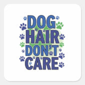 Blauwe, paarse en groene hondenpootafdrukken ontwe vierkante sticker (Voorkant)