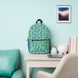 blauwe, paarse en licht turquoise stippen bedrukte rugzak