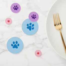 Blauwe, Paarse en rode pootafdruk Confetti