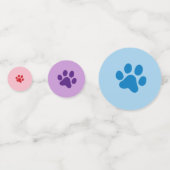 Blauwe, Paarse en rode pootafdruk Confetti (Achterkanten)