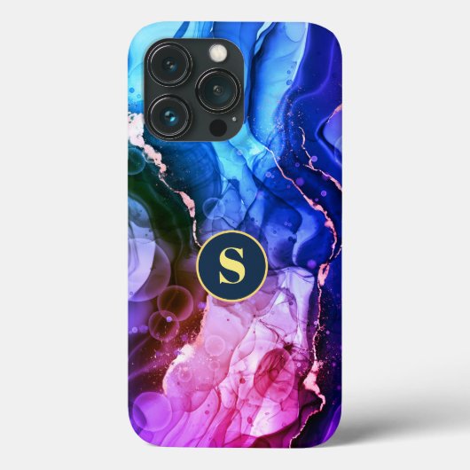Blauwe, Paarse en Rode Violet Vloeibare inkt, Mono Case-Mate iPhone Case (Achterkant)