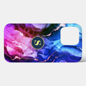 Blauwe, Paarse en Rode Violet Vloeibare inkt, Mono Case-Mate iPhone Case (Achterkant (horizontaal))