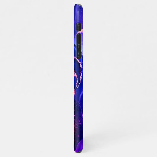 Blauwe, Paarse en Rode Violet Vloeibare inkt, Mono iPhone Hoesje (Linkerkant)