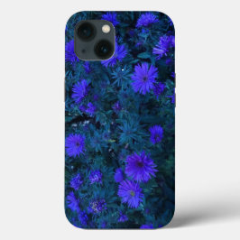 Blauwe Paarse Floral fotografie iPhone 13 Hoesje