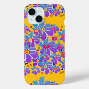 Blauwe Paarse Flower Burst Yellow