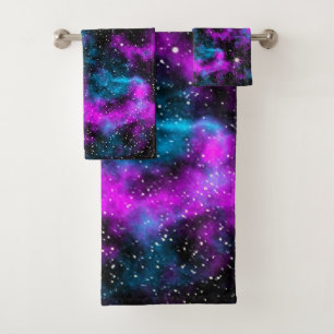 Blauwe Paarse galaxy kosmische ruimte Bad Handdoek