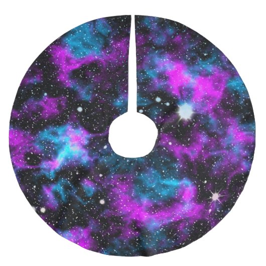 Blauwe Paarse galaxy Space Stars Novelty Kerstmis Kerstboom Rok (Voorkant)