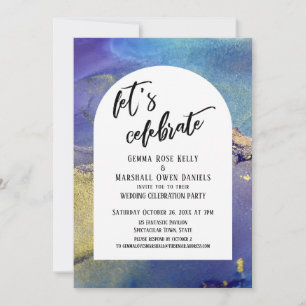 Blauwe Paarse gouden inkten Laten we de pleister v Kaart