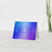 Blauwe Paarse Gradient Bat Mitzvah Bold Retro Boho Bedankkaart (Achterkant)