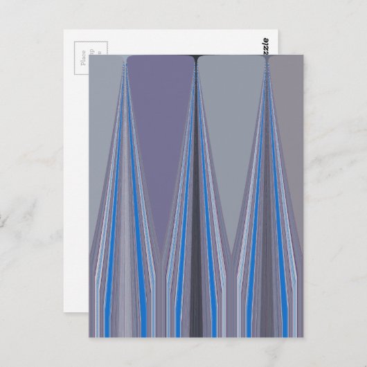 Blauwe, Paarse, grijze Chevron Art Print Briefkaart (Voorkant / Achterkant)