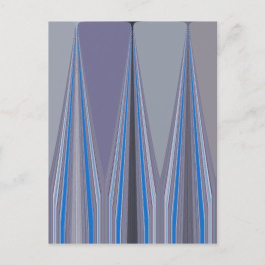Blauwe, Paarse, grijze Chevron Art Print Briefkaart (Voorkant)