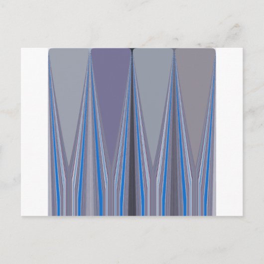 Blauwe, Paarse, grijze Chevron Art Print Briefkaart (Voorkant)