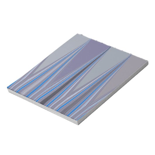 Blauwe, Paarse, grijze Chevron Art Print Notitieblok (Gedraaid)